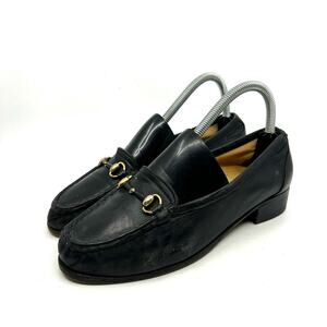 L'ARTIGIANA VIAREGGINA Black Leather Horsebit Loafers Women's 5.5 US